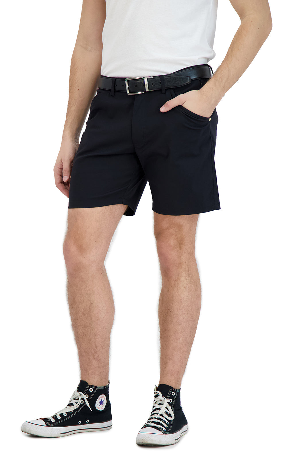 Everyday Stretch Shorts with a Comfortable Built-In Liner - Business Casual Style- Black