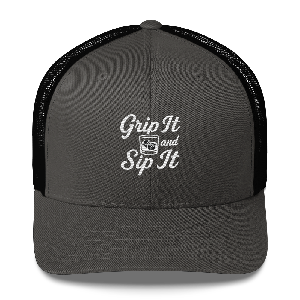 Grip It and Sip It Trucker Hat β Classic Golf Style with a Twist