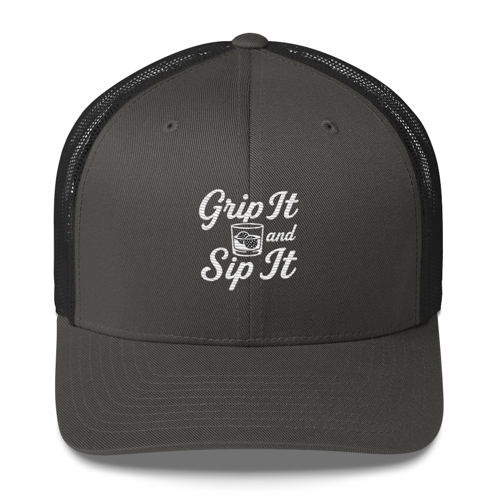 Grip It and Sip It Trucker Hat β Classic Golf Style with a Twist