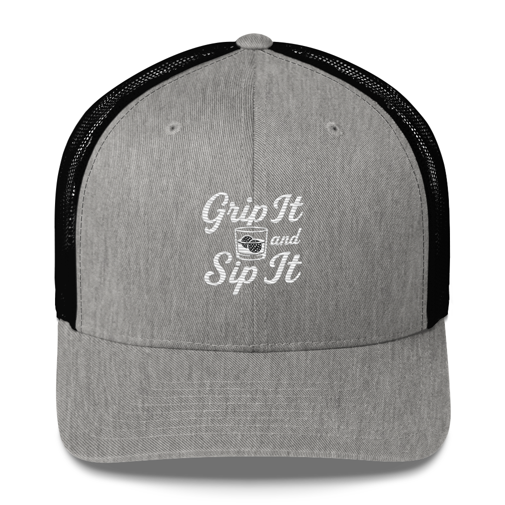 Grip It and Sip It Trucker Hat β Classic Golf Style with a Twist