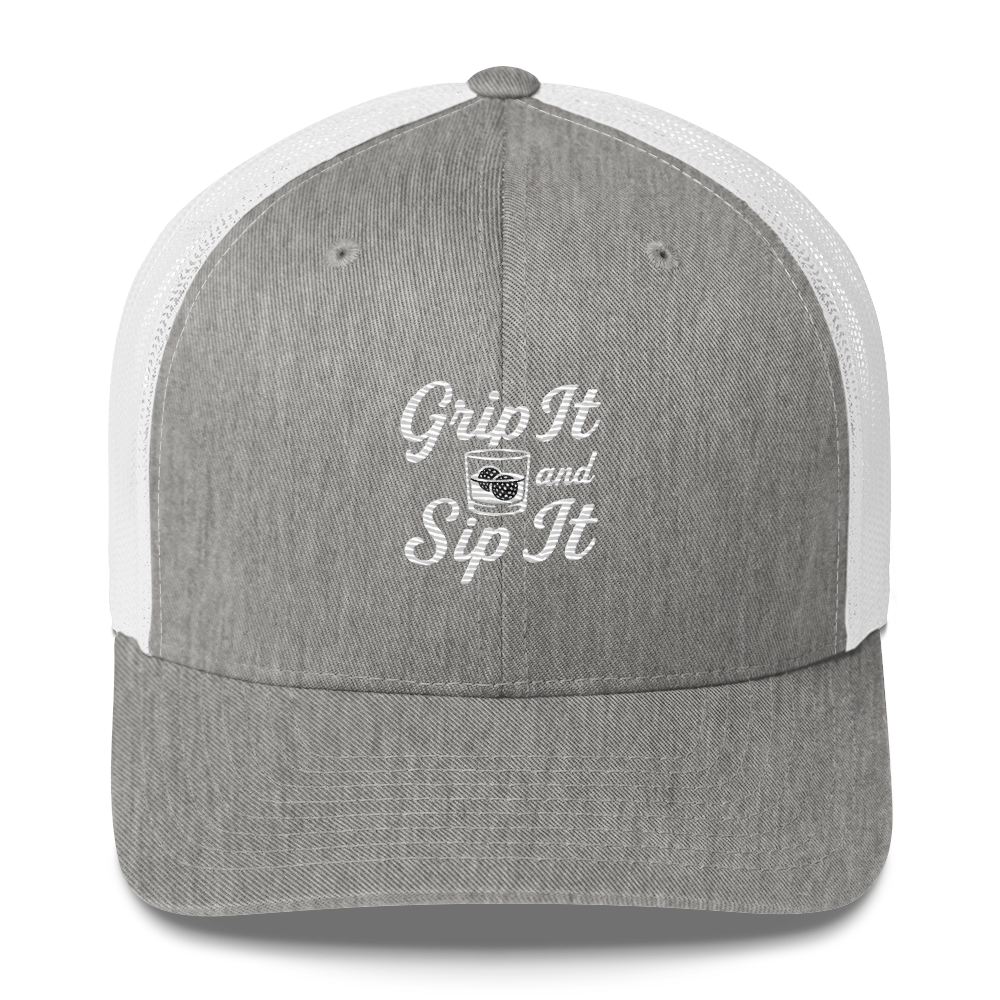 Grip It and Sip It Trucker Hat β Classic Golf Style with a Twist