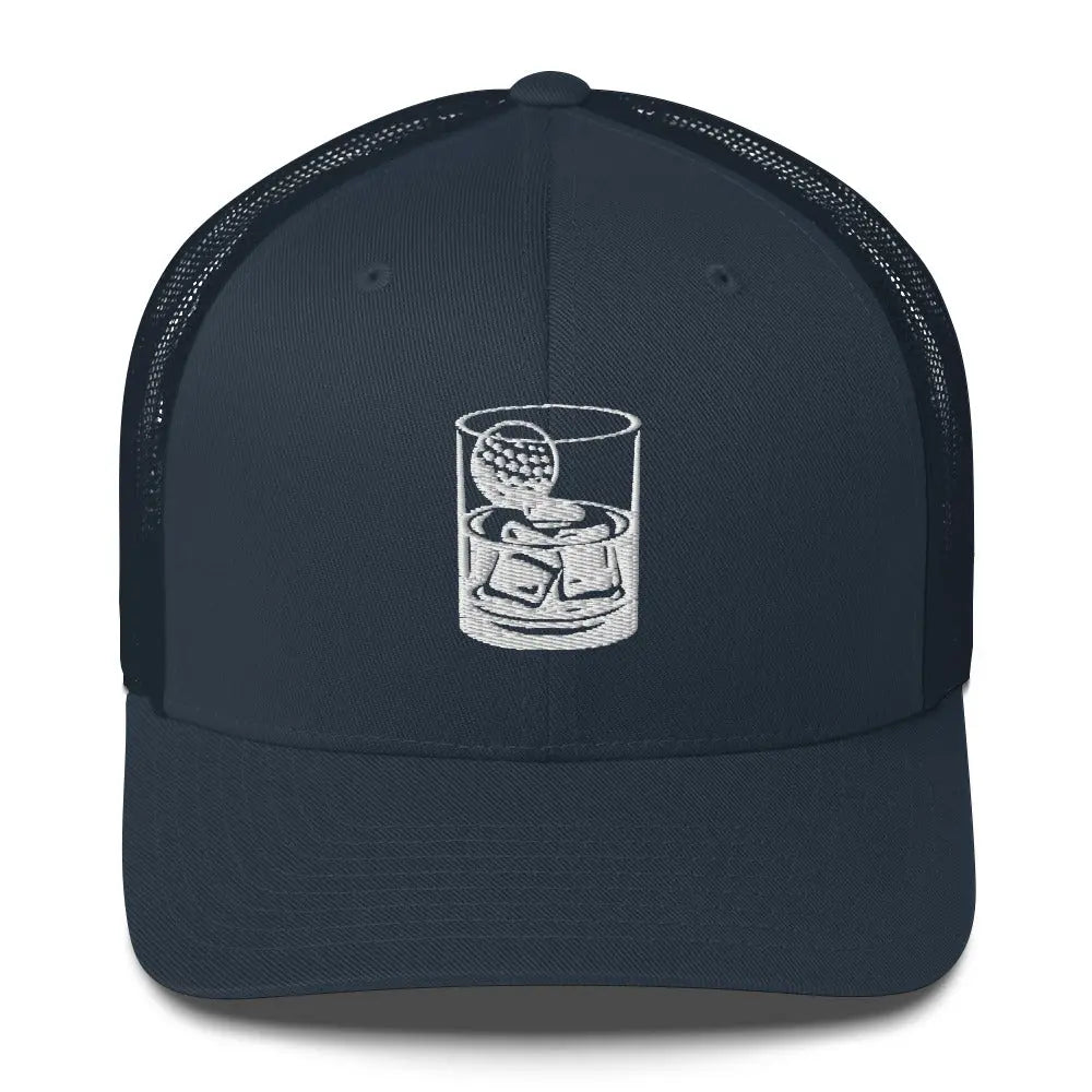Whiskey Glass Trucker Cap LXIX GOLF CLUB Hats 29.00 MagnoliaCottonCo. Navy