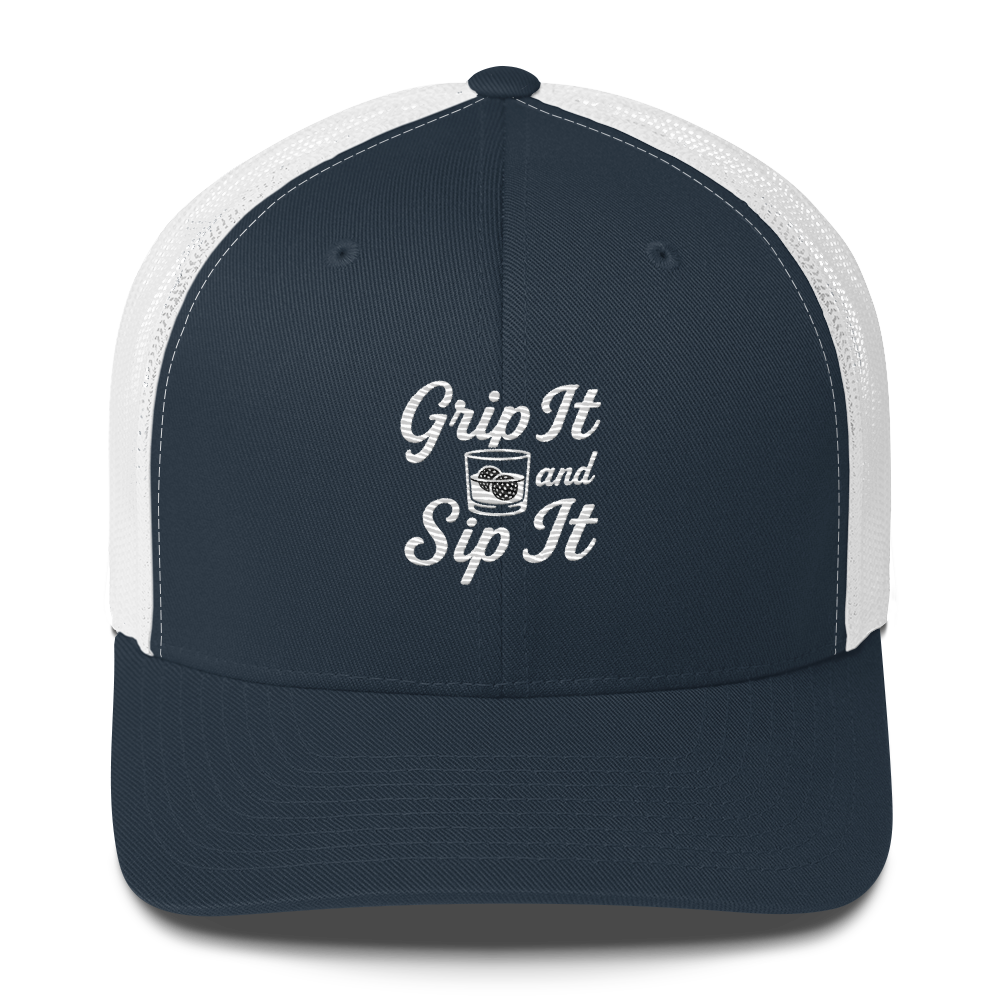 Grip It and Sip It Trucker Hat β Classic Golf Style with a Twist