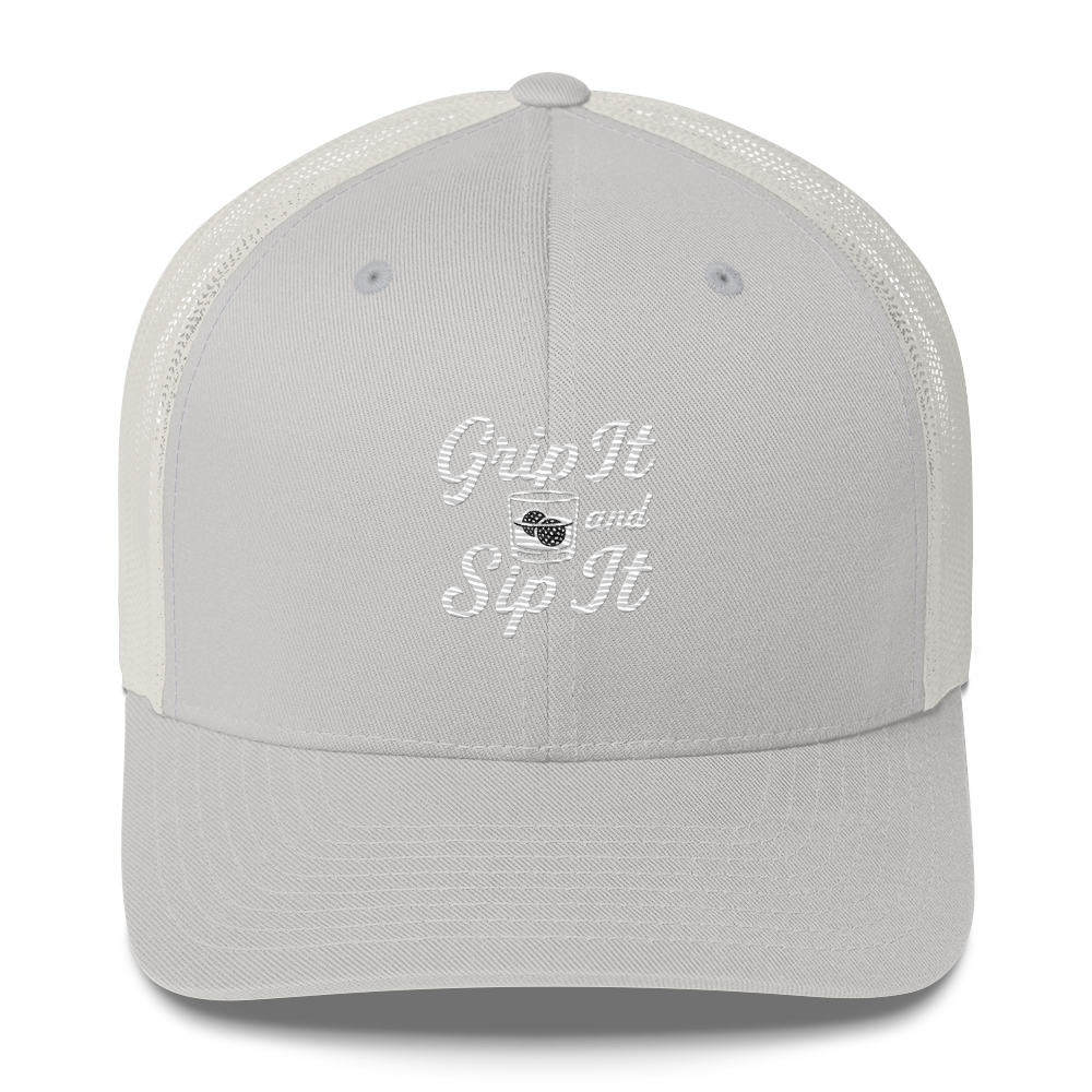 Grip It and Sip It Trucker Hat β Classic Golf Style with a Twist