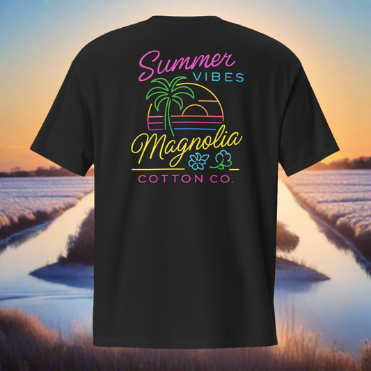 Summer Vibes Neon Pocket Tee – Magnolia Cotton Co.