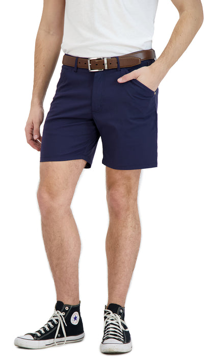 Everyday Stretch Shorts with a Comfortable Built-In Liner- Business Casual Style- Navy