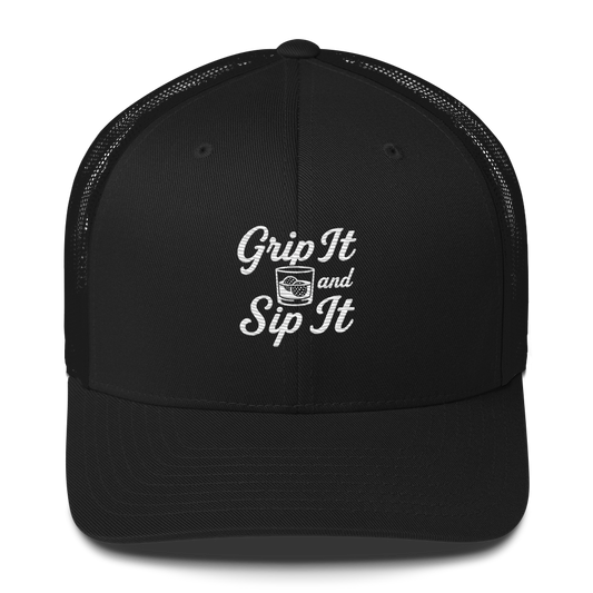 Grip It and Sip It Trucker Hat – Classic Golf Style with a Twist