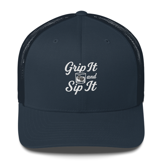 Grip It and Sip It Trucker Hat – Classic Golf Style with a Twist